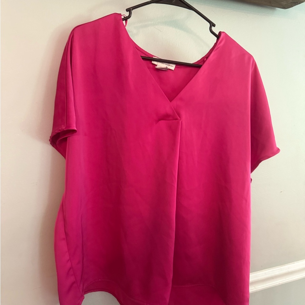 Women's Pink V-Neck Top